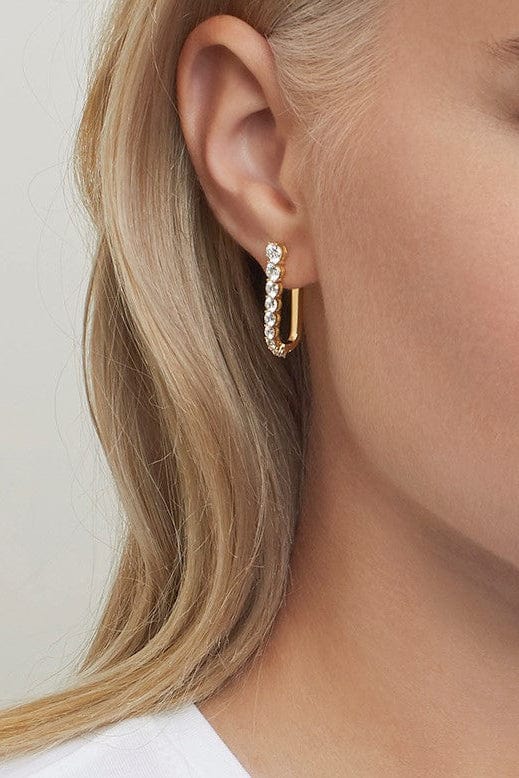 MELISSA KAYE-Aria U Hoop-WHITE GOLD