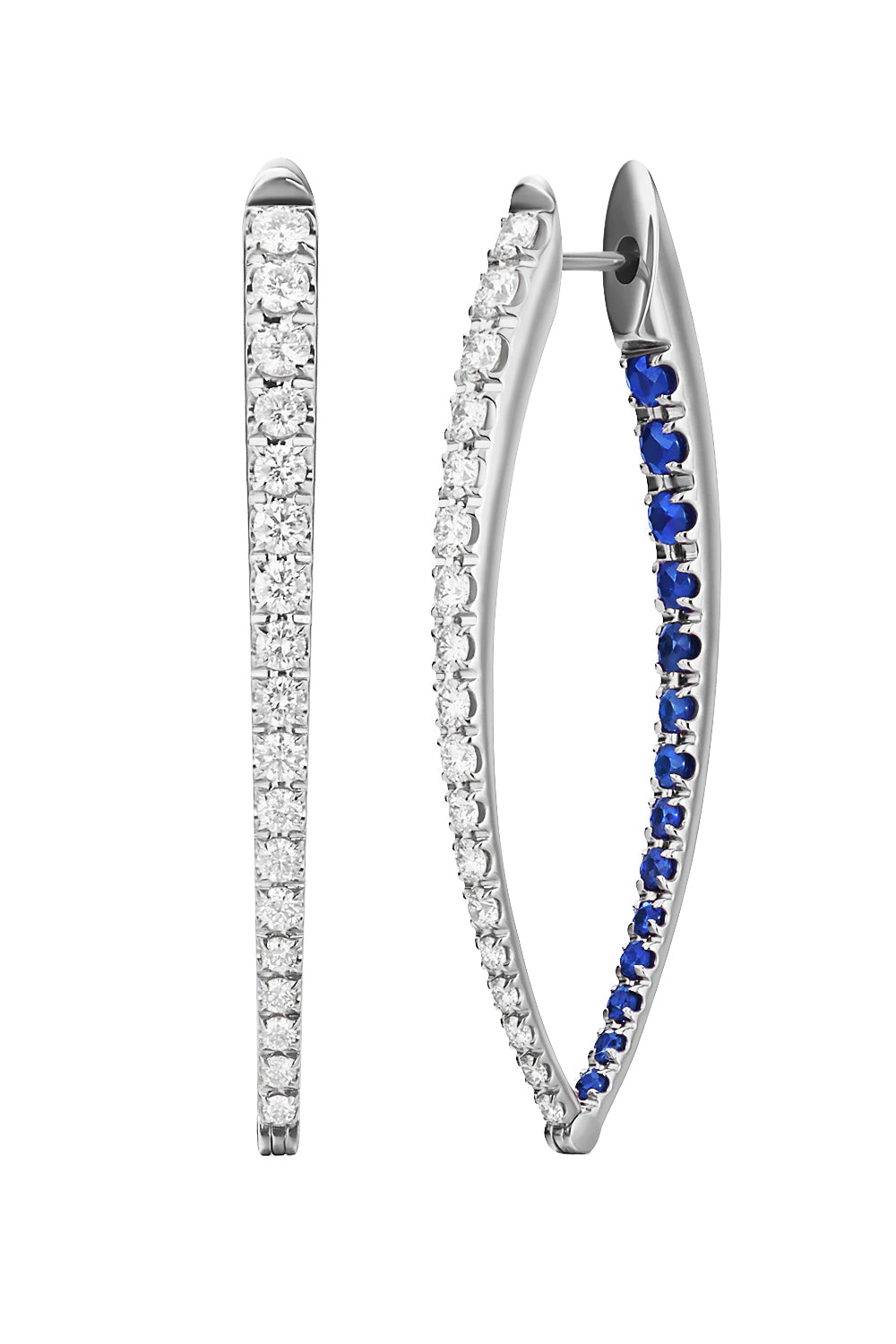  Diamond Sapphire Large Cristina Earrings-WHITE GOLD-JEWELRYFINE JEWELEARRING-MELISSA KAYE 