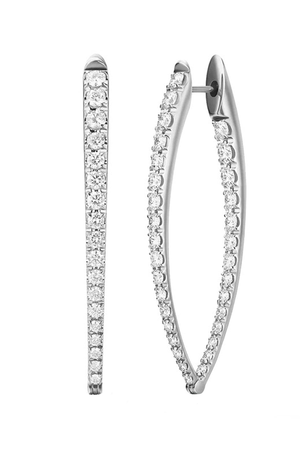 MELISSA KAYE-Cristina Large Diamond Earrings - White Gold-WHITE GOLD