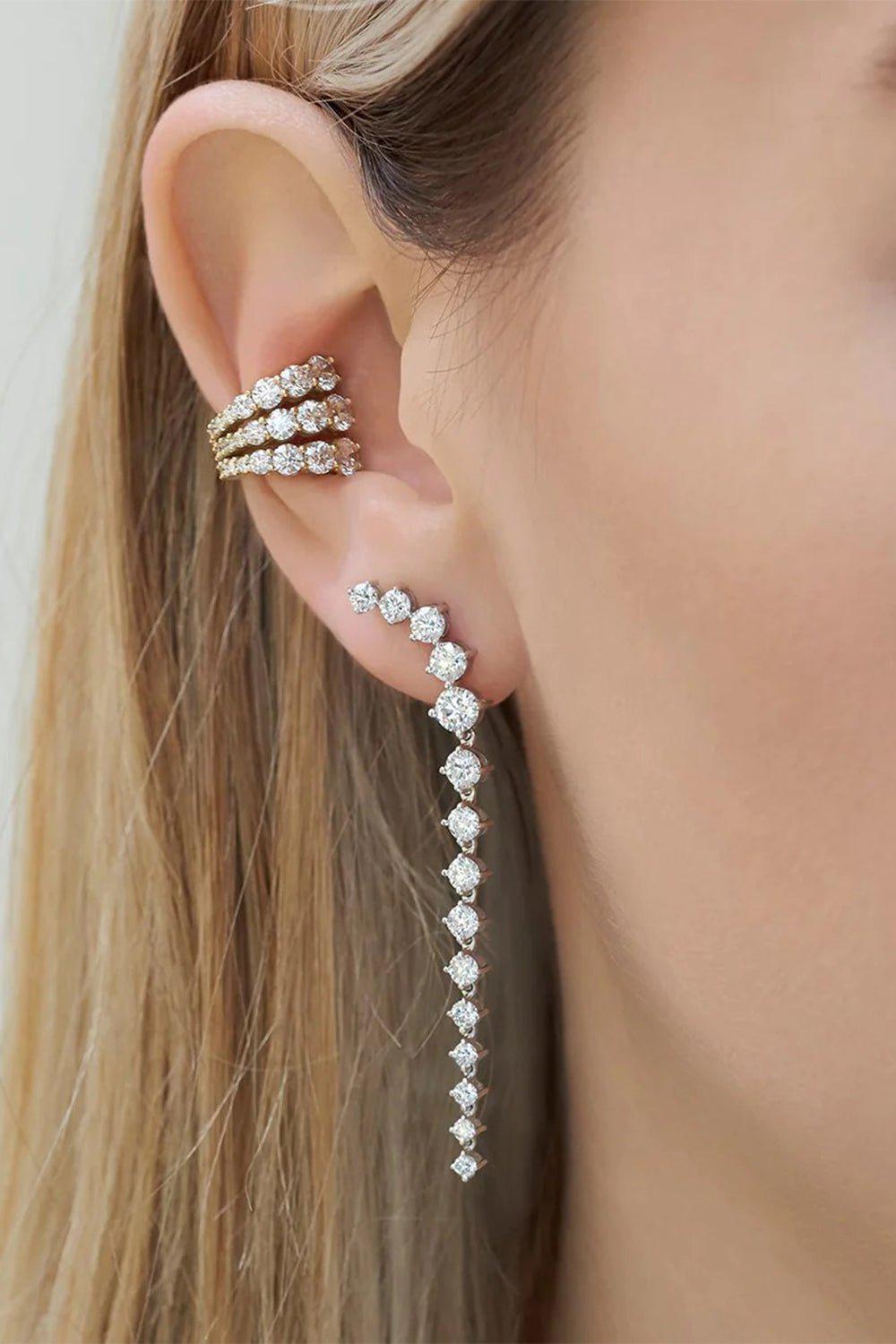 MELISSA KAYE-Long Aria Dagger Earrings-WHITE GOLD