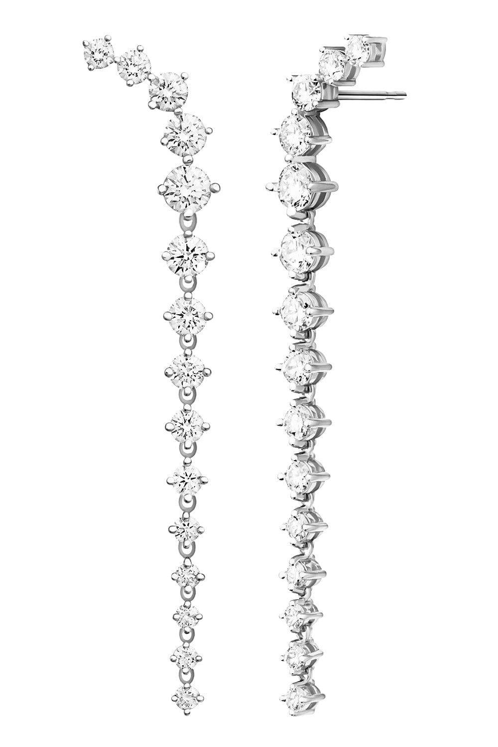 MELISSA KAYE-Long Aria Dagger Earrings-WHITE GOLD