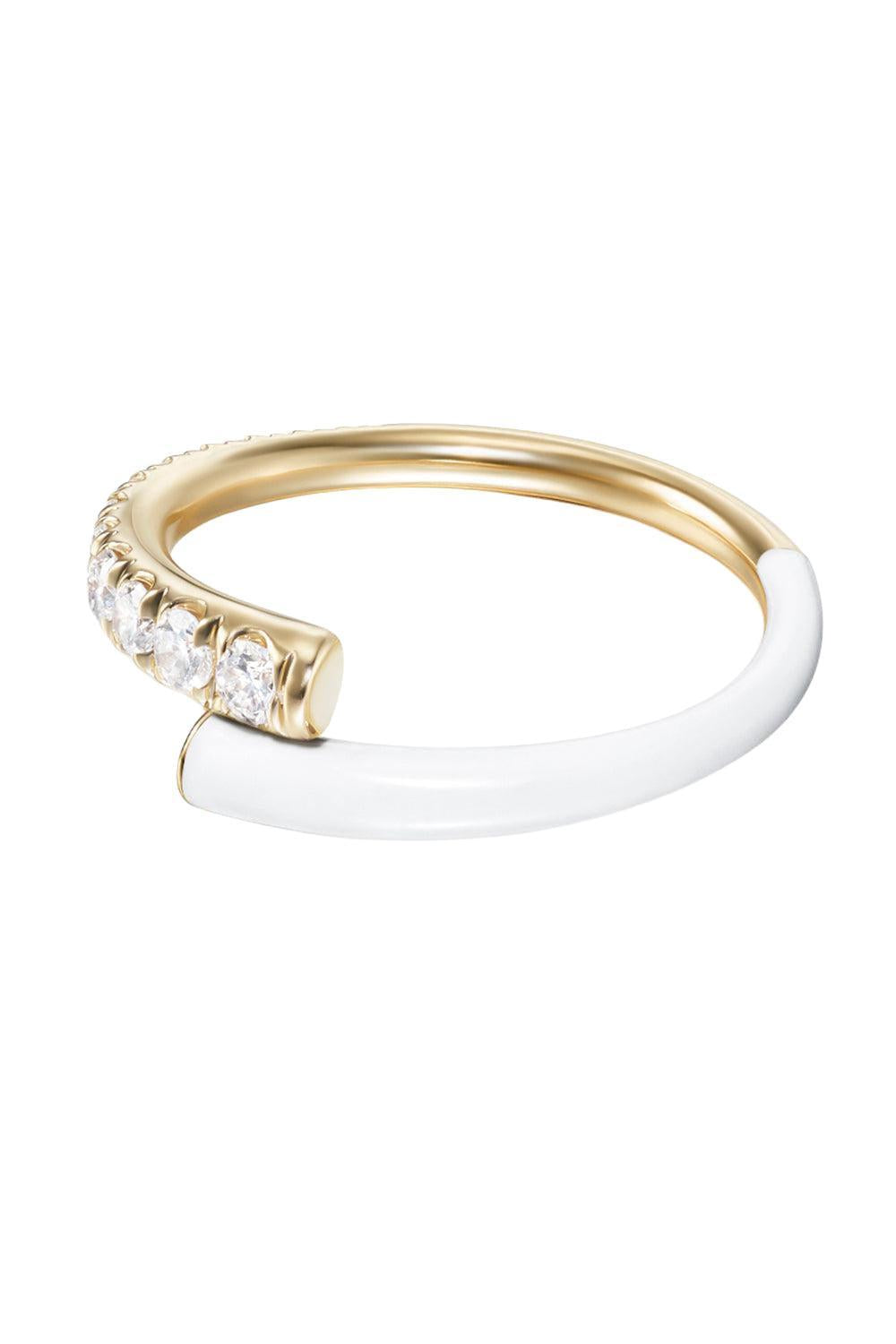 White Lola Diamond Pinky Ring-YELLOW GOLD-3.5-JEWELRYFINE JEWELEARRING-MELISSA KAYE