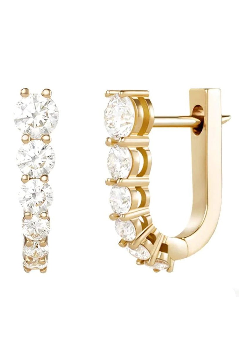 MELISSA KAYE-Aria U Diamond Huggie Earrings-YELLOW GOLD