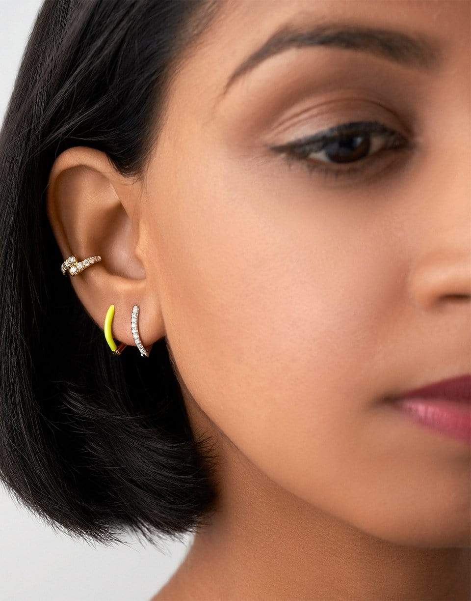 MELISSA KAYE-Cristina Small Yellow Enamel and Diamond Earrings-YELLOW GOLD