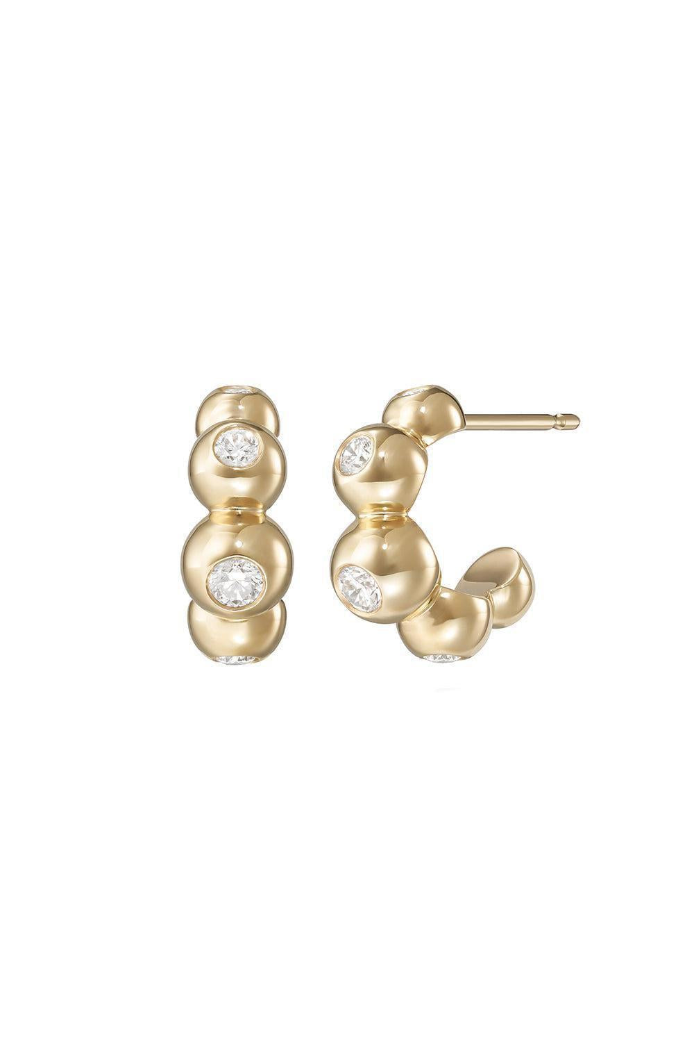 Audrey Diamond Huggie Hoop Earrings