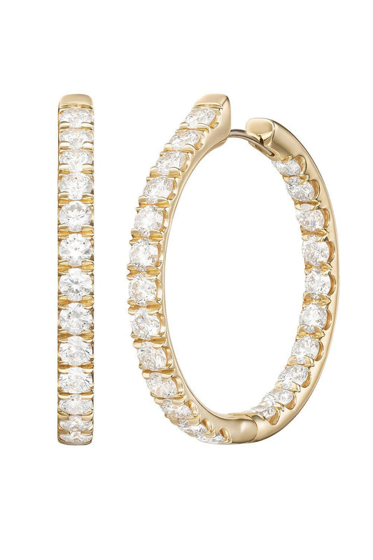 Diamond Large Clara Hoop Earrings-YELLOW GOLD-JEWELRYFINE JEWELEARRING-MELISSA KAYE