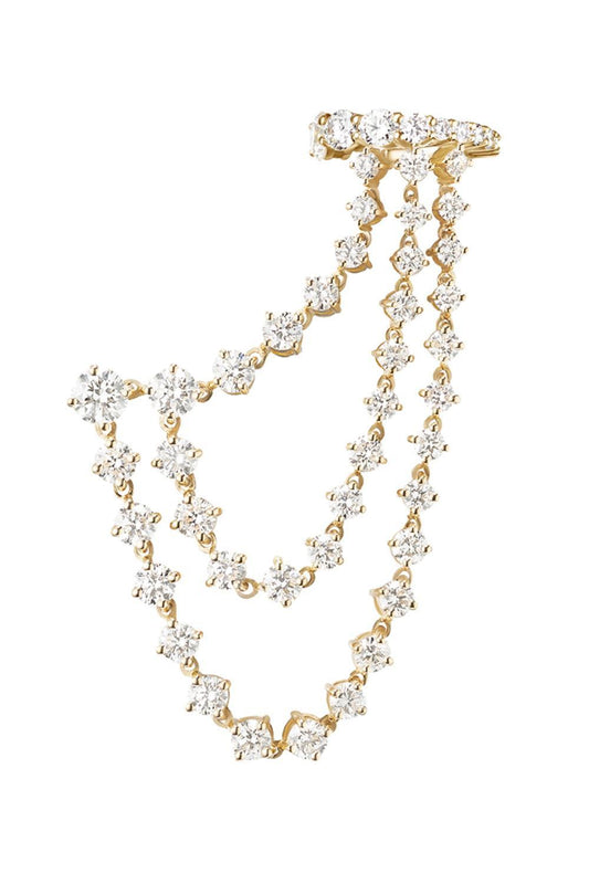 Diamond Sadie Triple Drape Earring-YELLOW GOLD-JEWELRYFINE JEWELEARRING-MELISSA KAYE