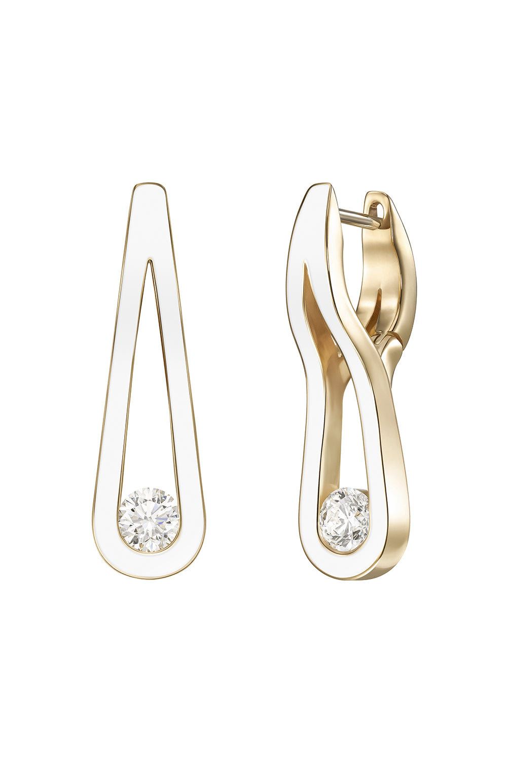 Diamond White Medium Daphne Earrings-YELLOW GOLD-JEWELRYFINE JEWELEARRING-MELISSA KAYE