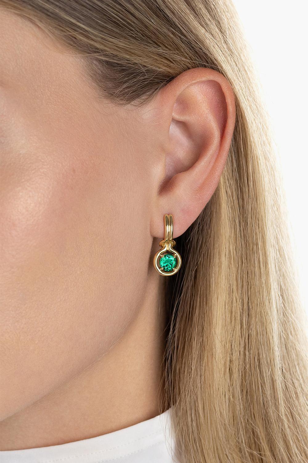 Emerald Rocky Earrings-YELLOW GOLD-JEWELRYFINE JEWELEARRING-MELISSA KAYE