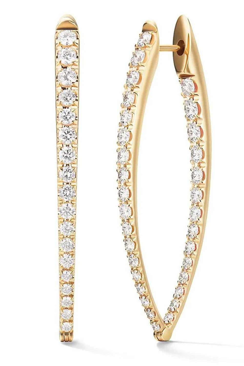 MELISSA KAYE-Cristina Large Diamond Earrings - Yellow Gold-YELLOW GOLD