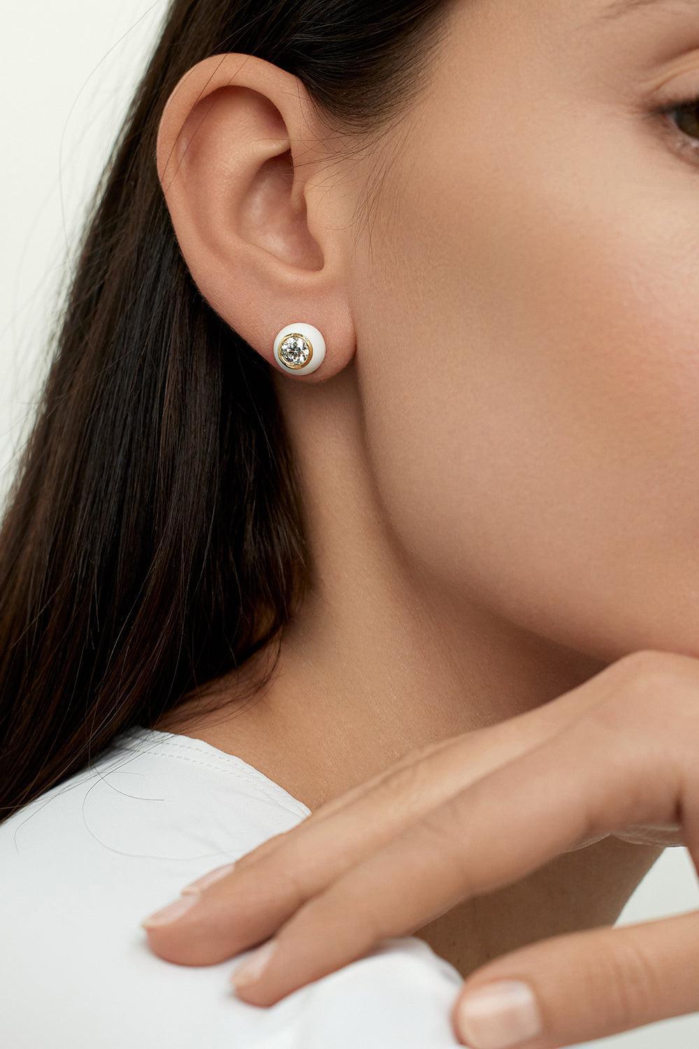 Large White Audrey Stud Earrings-YELLOW GOLD-L-JEWELRYFINE JEWELEARRING-MELISSA KAYE