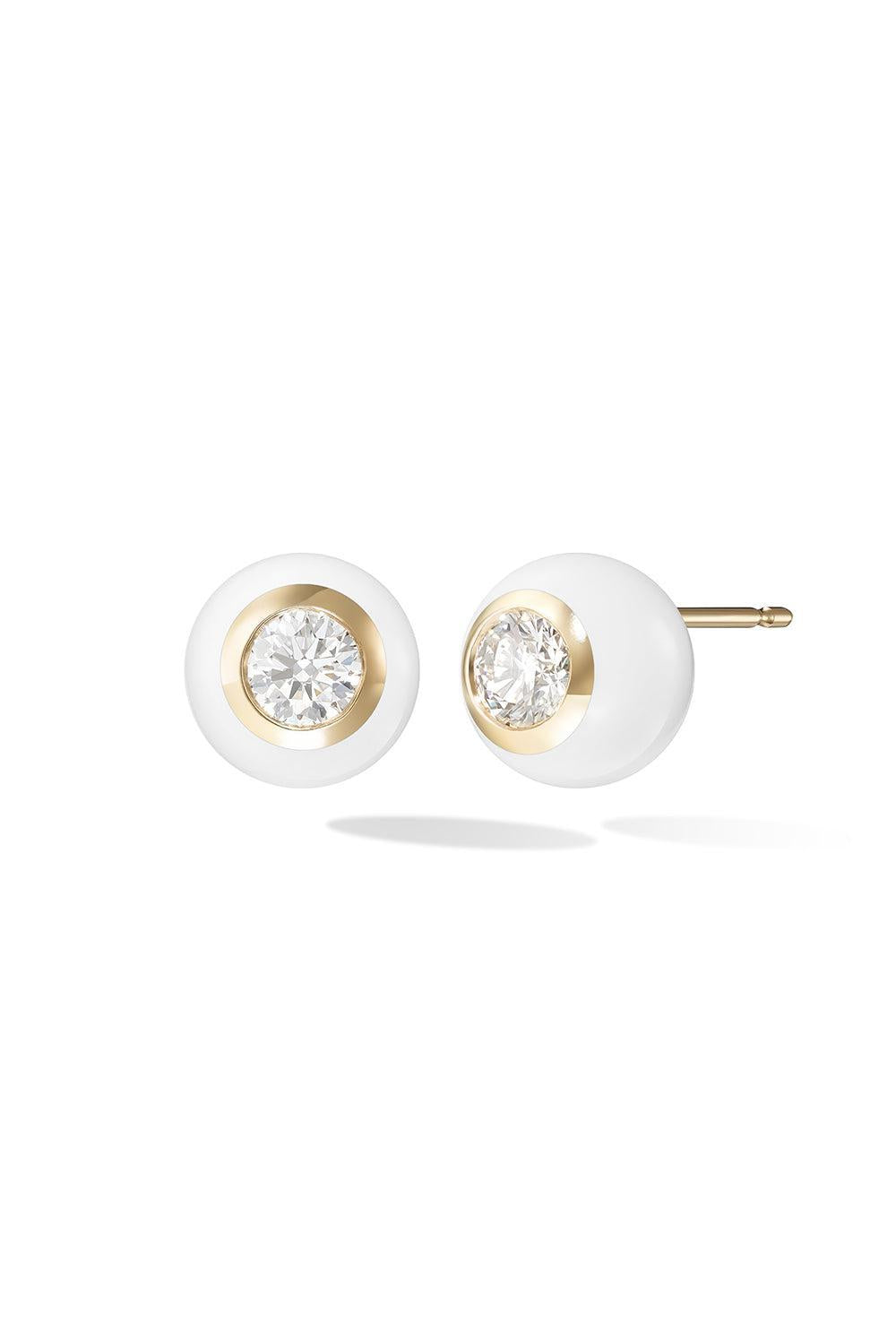 Large White Audrey Stud Earrings-YELLOW GOLD-L-JEWELRYFINE JEWELEARRING-MELISSA KAYE