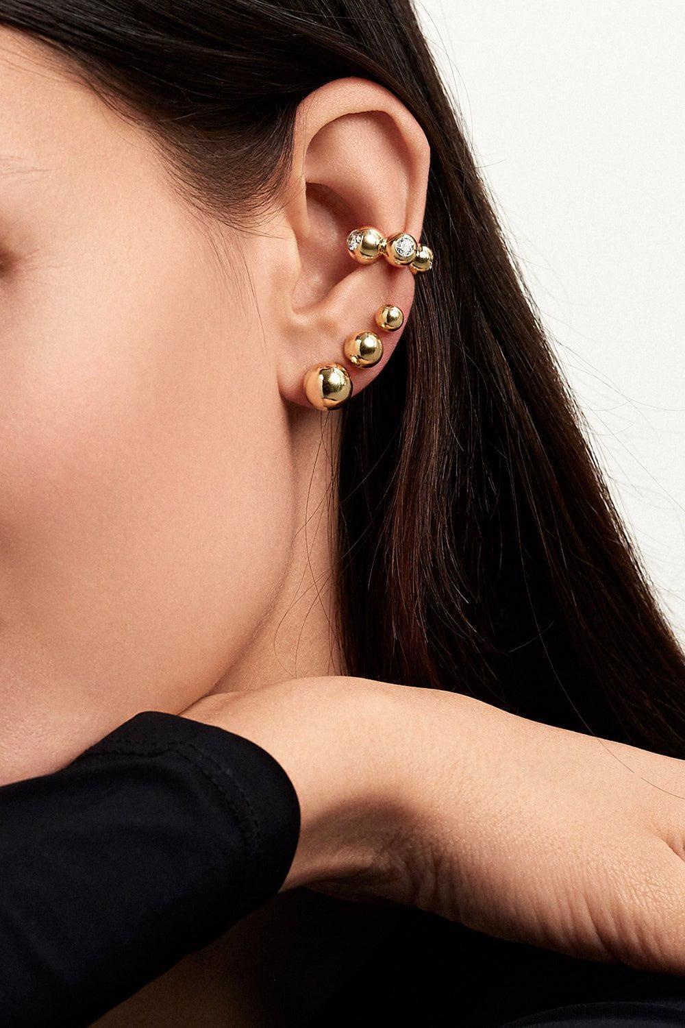 MELISSA KAYE-Large Audrey Stud Earrings-YELLOW GOLD