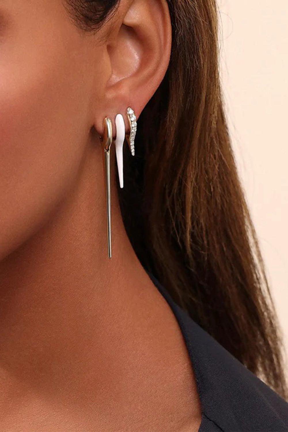 MELISSA KAYE-Large Lola Needle Earrings-YELLOW GOLD