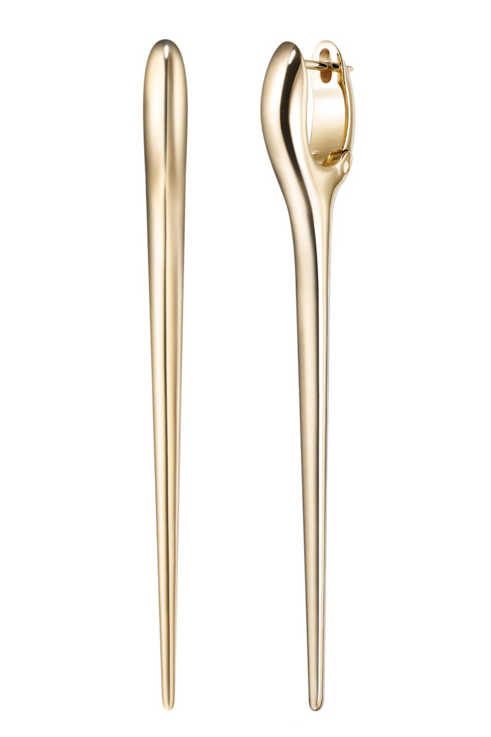 MELISSA KAYE-Large Lola Needle Earrings-YELLOW GOLD