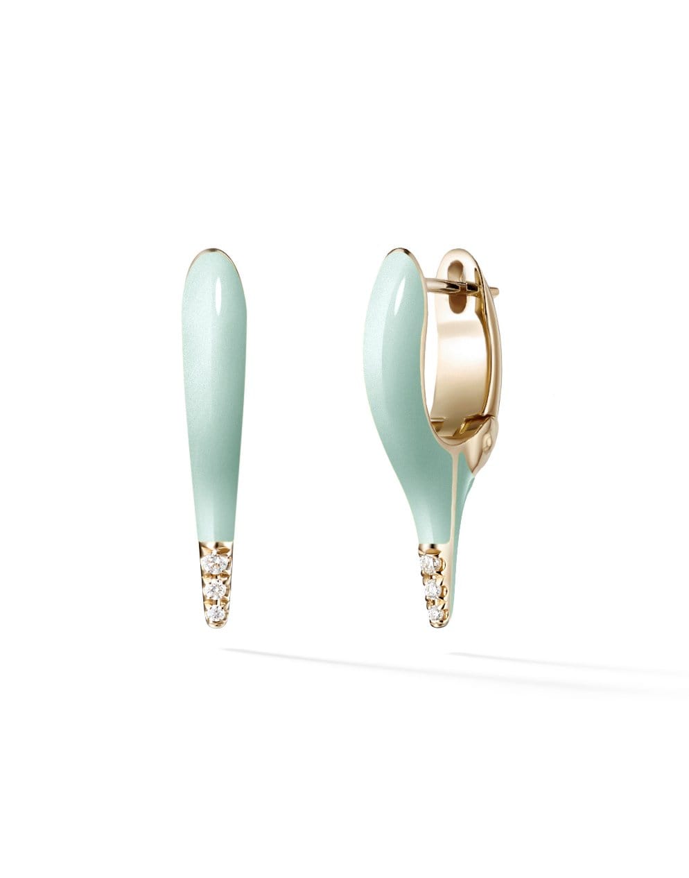 MELISSA KAYE-Lola Pastel Green Earrings-YELLOW GOLD
