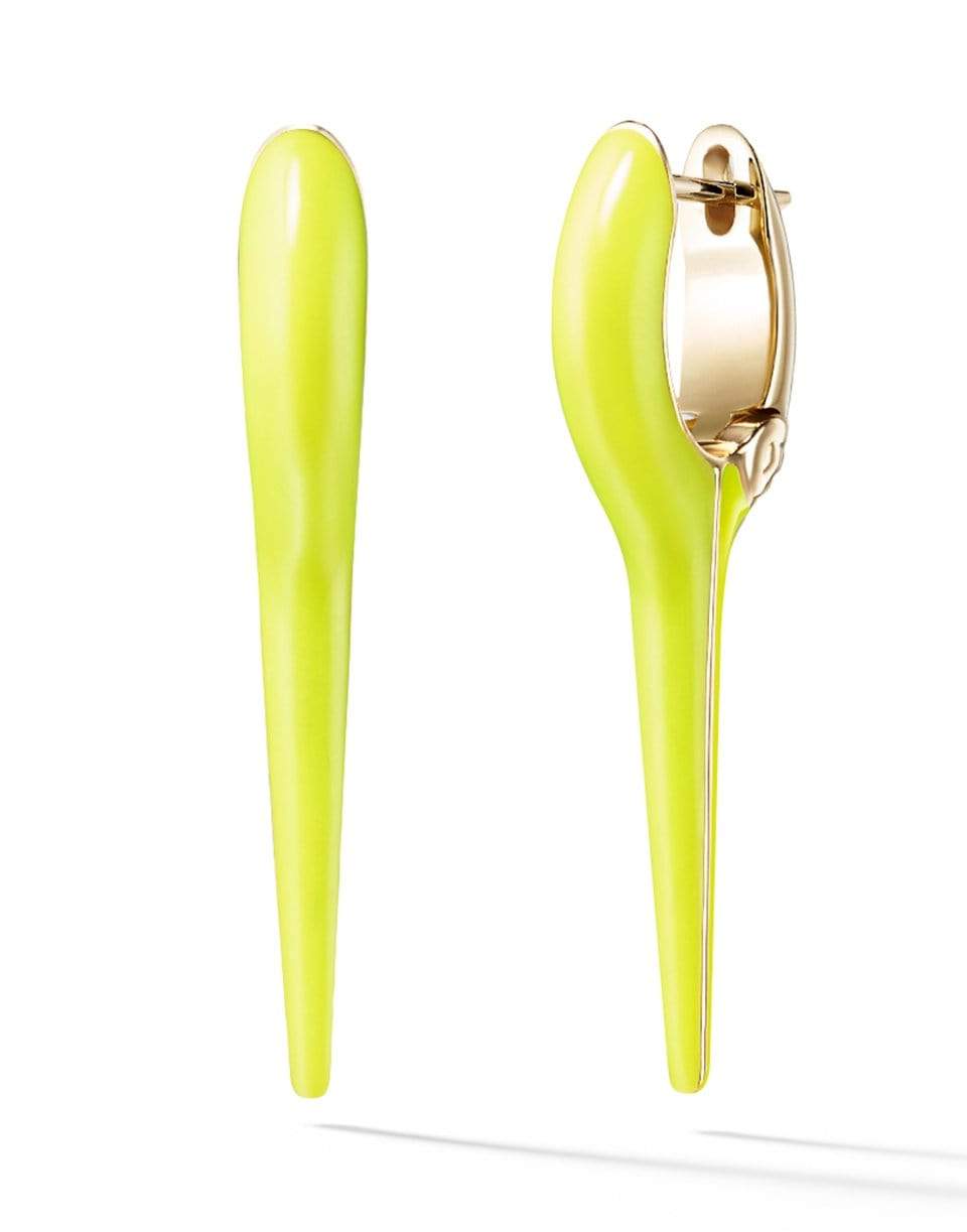 MELISSA KAYE-Lola Yellow Enamel Small Needle Earrings-YELLOW GOLD