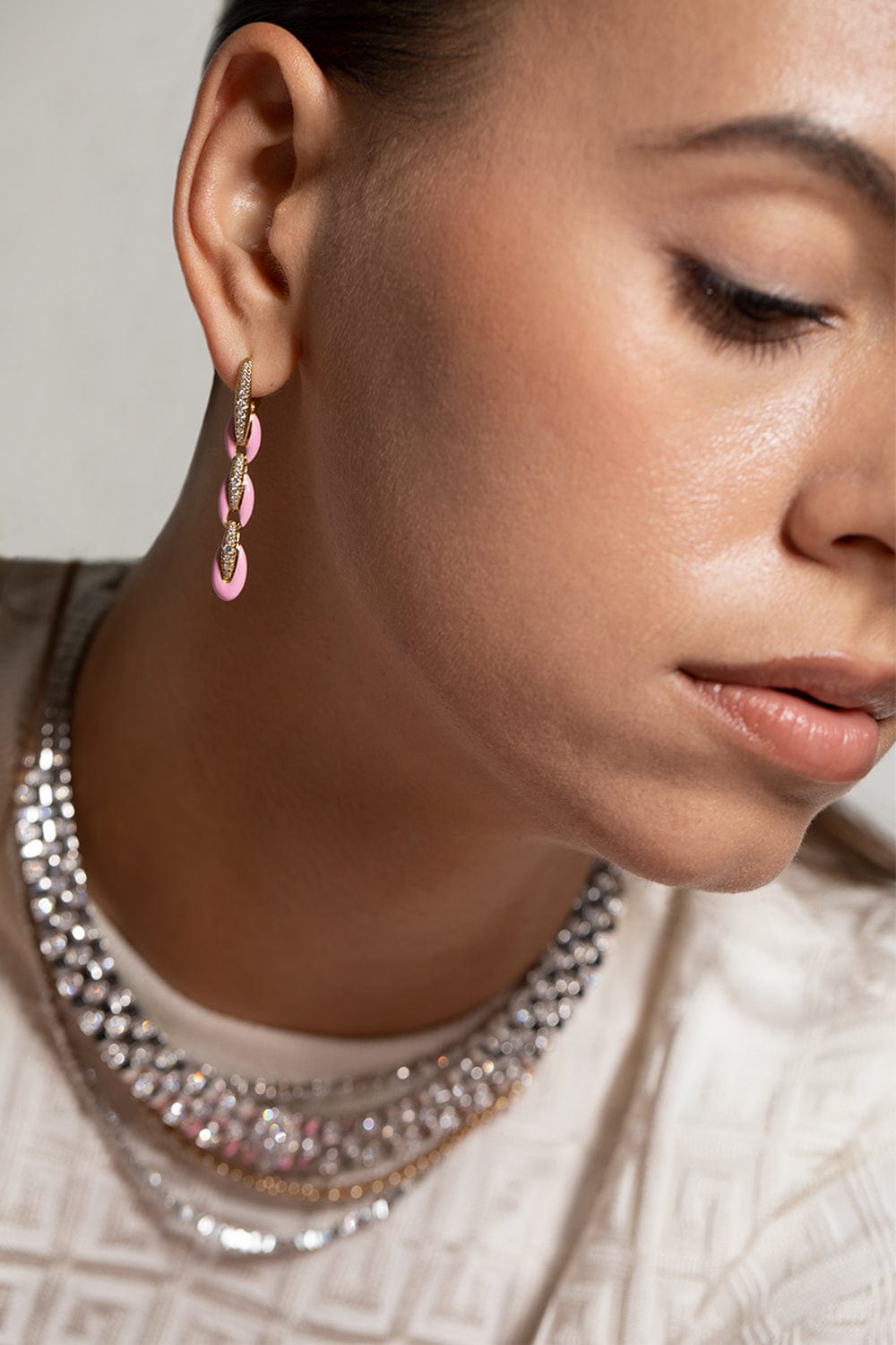 MELISSA KAYE-Marissa Pink Ada Earrings-YELLOW GOLD
