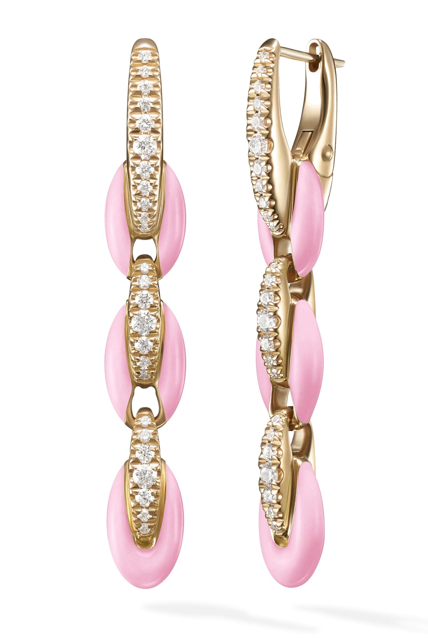MELISSA KAYE-Marissa Pink Ada Earrings-YELLOW GOLD