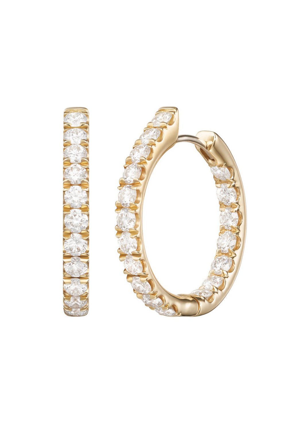MELISSA KAYE-Medium Diamond Honey Hoop Earrings-YELLOW GOLD
