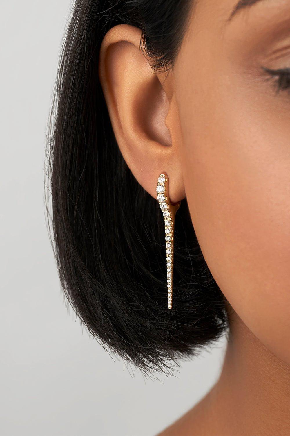 MELISSA KAYE-Medium Lola Needle Earrings-YELLOW GOLD