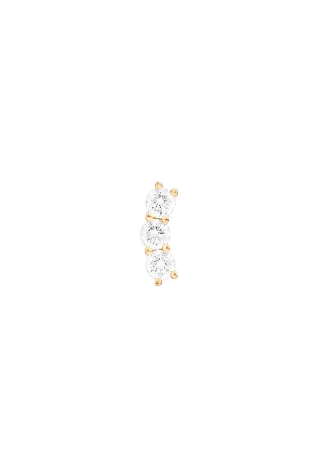 Mini Aria Diamond Triplet Stud Earring - Yellow Gold-YELLOW GOLD-JEWELRYFINE JEWELEARRING-MELISSA KAYE