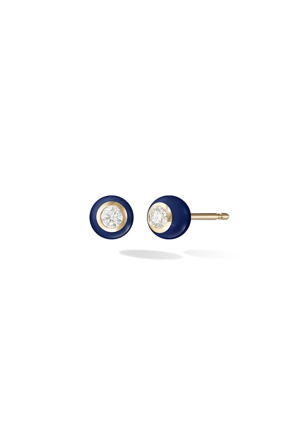 Small Navy Audrey Stud Earrings-YELLOW GOLD-S-JEWELRYFINE JEWELEARRING-MELISSA KAYE