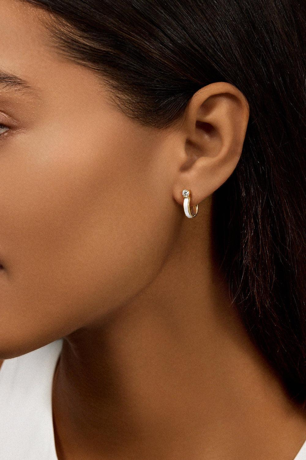 White Small Diamond Honey Hoop Earrings-YELLOW GOLD-S-JEWELRYFINE JEWELEARRING-MELISSA KAYE