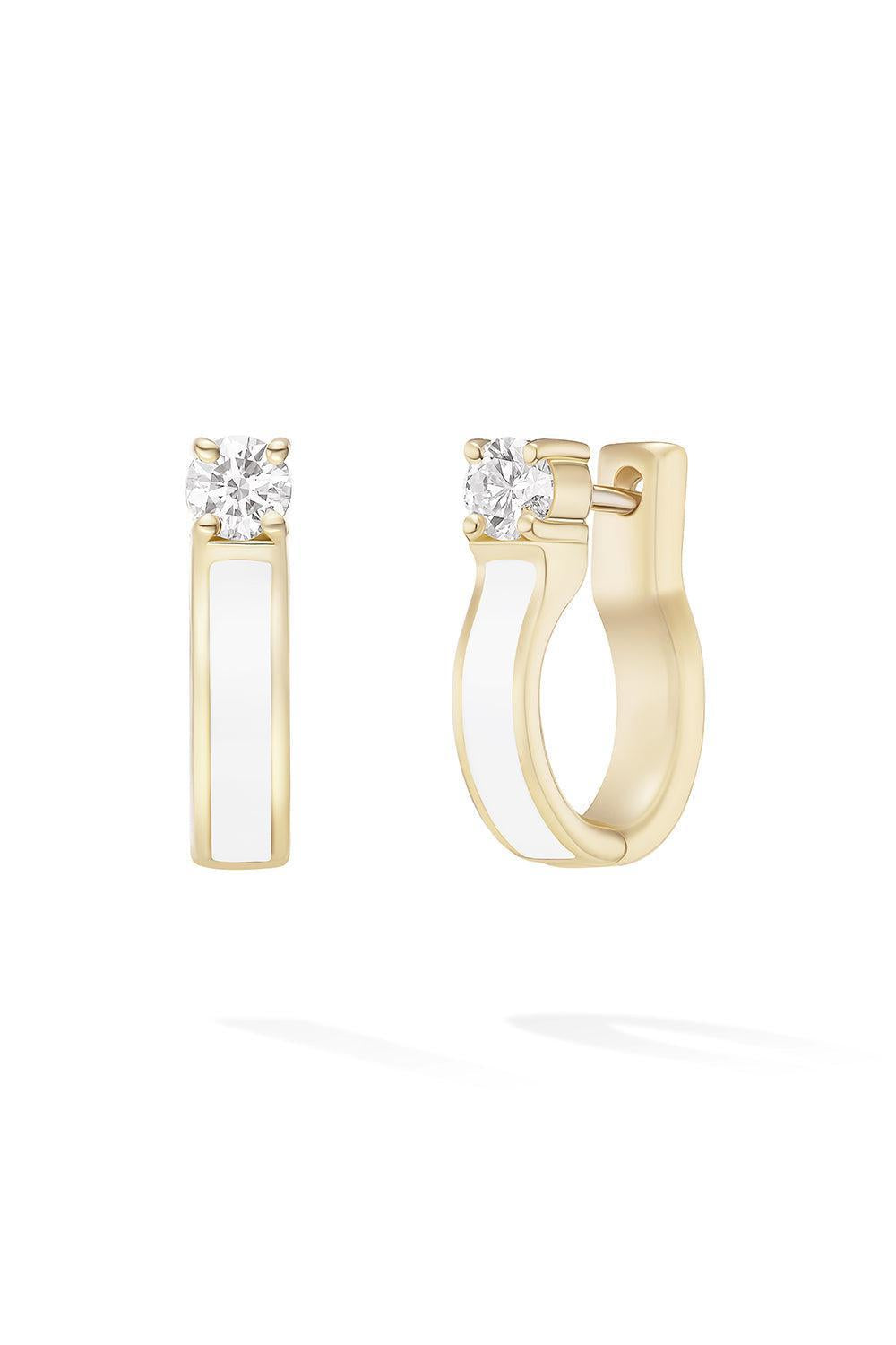 White Small Diamond Honey Hoop Earrings-YELLOW GOLD-S-JEWELRYFINE JEWELEARRING-MELISSA KAYE