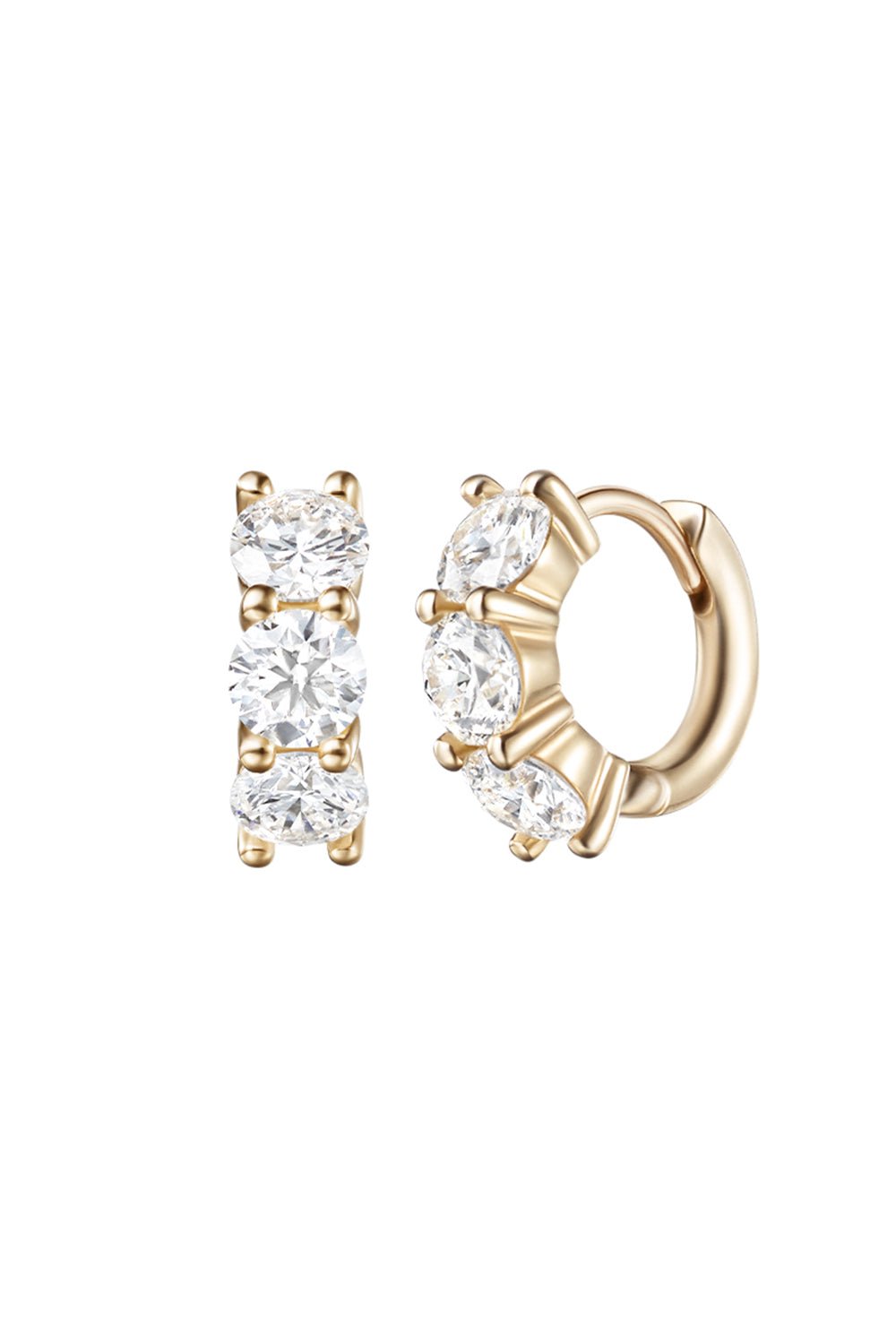 MELISSA KAYE-Sadie Huggie Hoop Earrings - Yellow Gold - 4mm-YELLOW GOLD