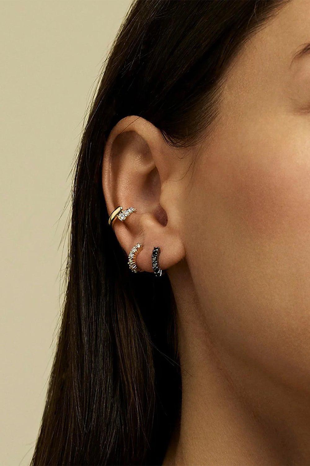 MELISSA KAYE-Sadie Mini Huggie Earrings-YELLOW GOLD