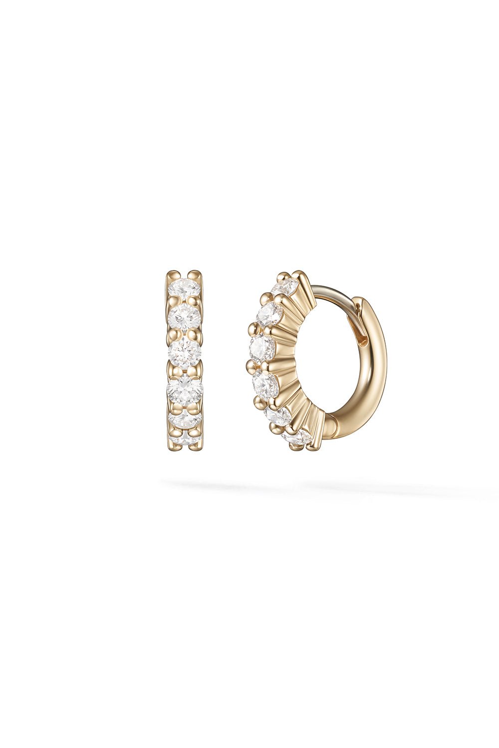 MELISSA KAYE-Sadie Mini Huggie Earrings-YELLOW GOLD
