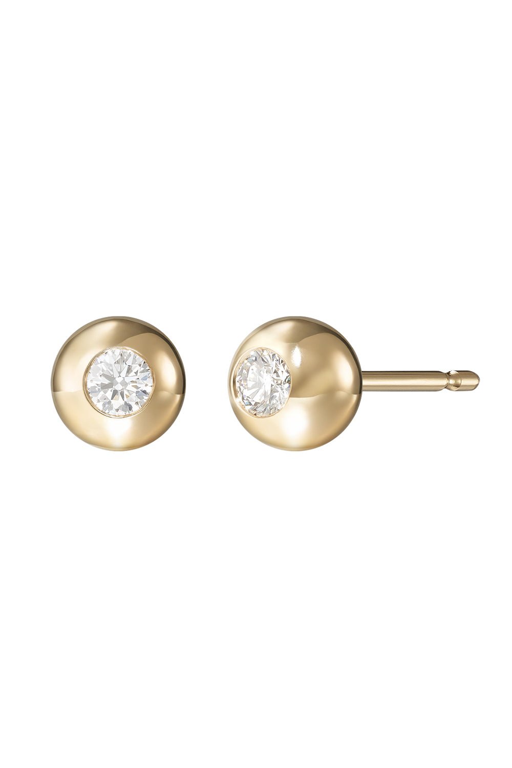 MELISSA KAYE-Small Audrey Stud Earrings-YELLOW GOLD
