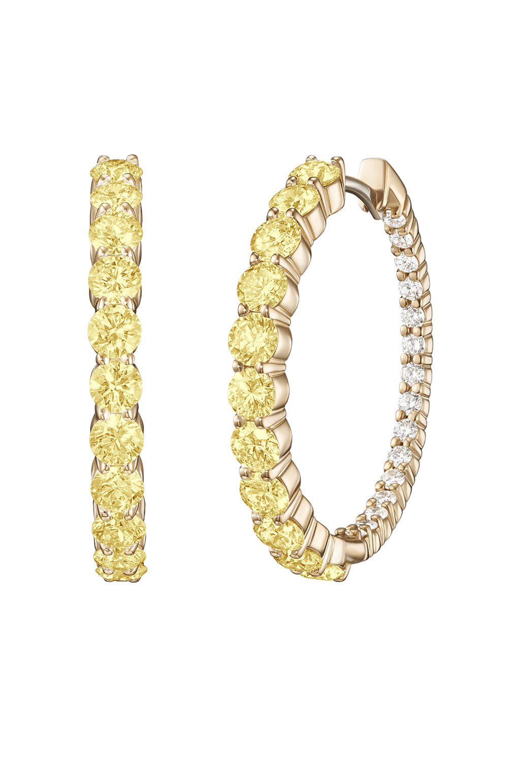MELISSA KAYE-Small Lenox Yellow Sapphire Hoop Earrings-YELLOW GOLD