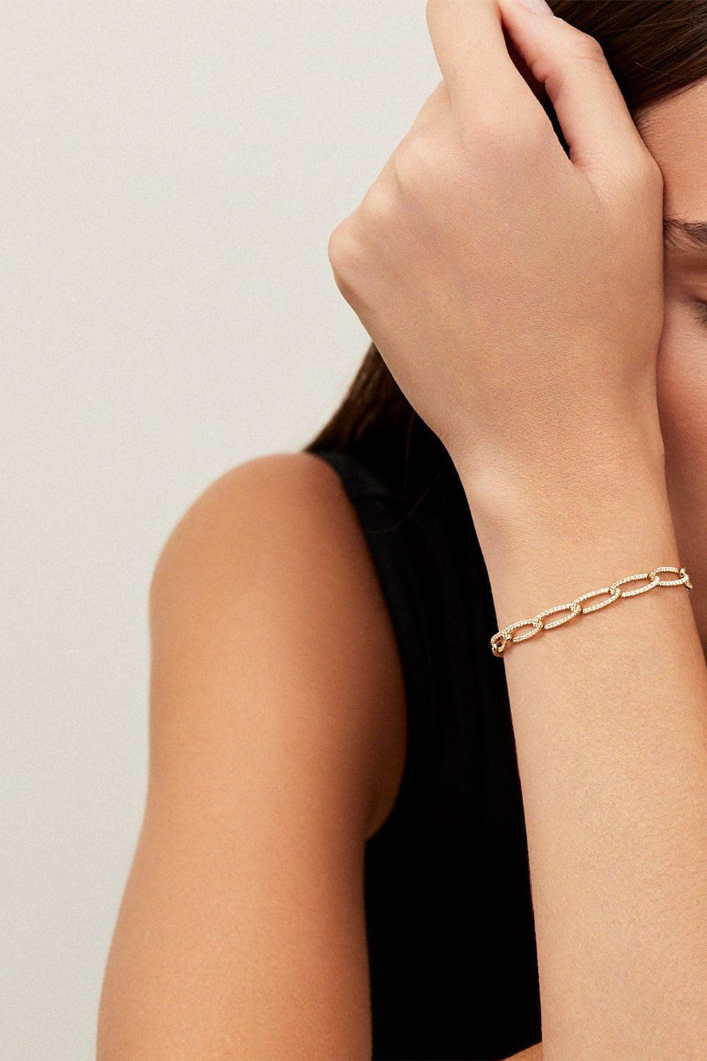 MELISSA KAYE-Small Lulu Diamond Bracelet-YELLOW GOLD