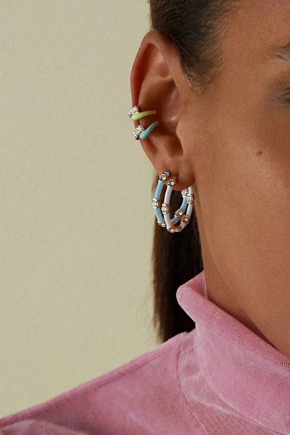 MELISSA KAYE-Small Zea Hoop Earrings-YELLOW GOLD