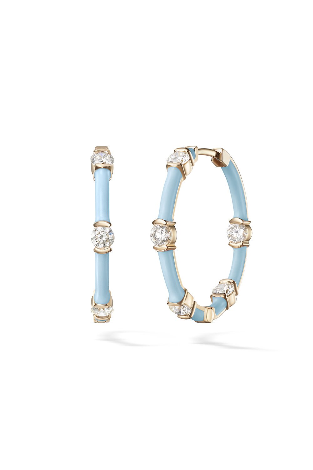 MELISSA KAYE-Small Zea Hoop Earrings-YELLOW GOLD