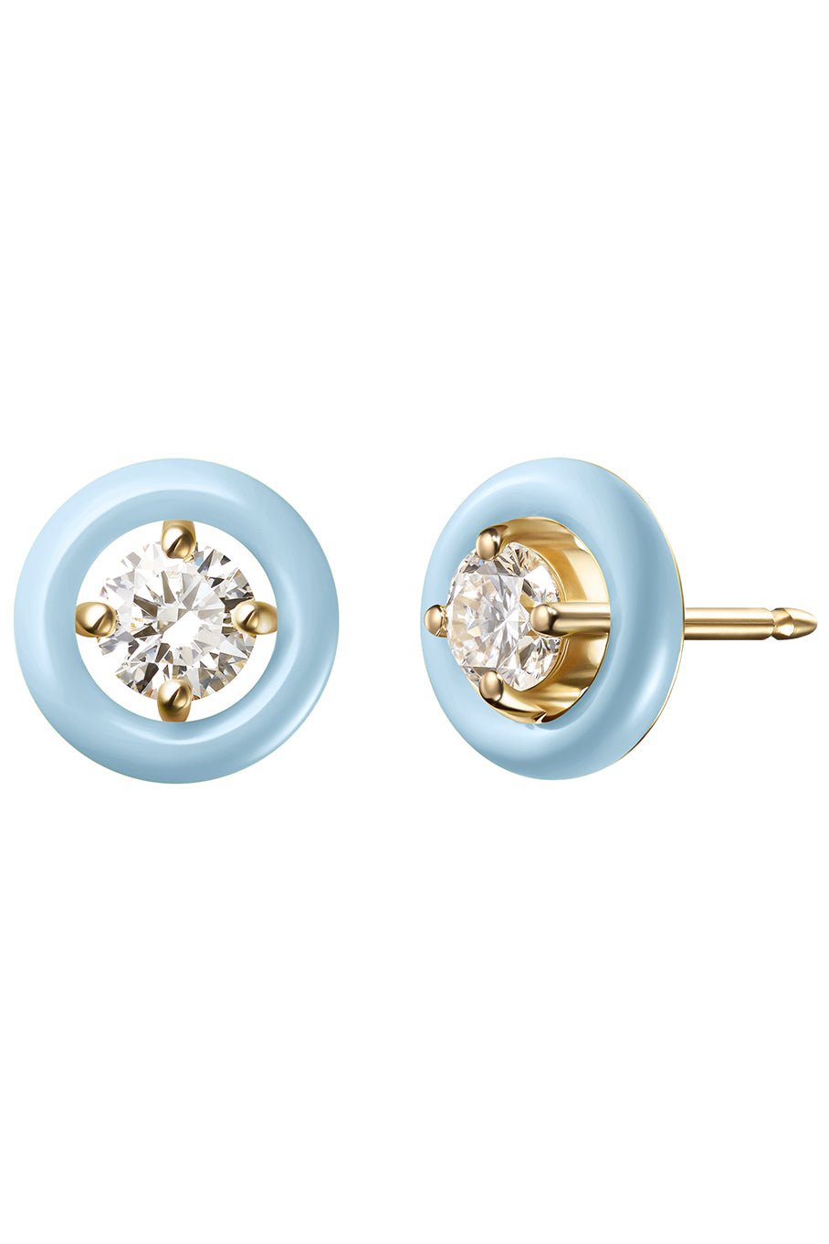 MELISSA KAYE-Sylvie Stud - Pastel Blue-YELLOW GOLD
