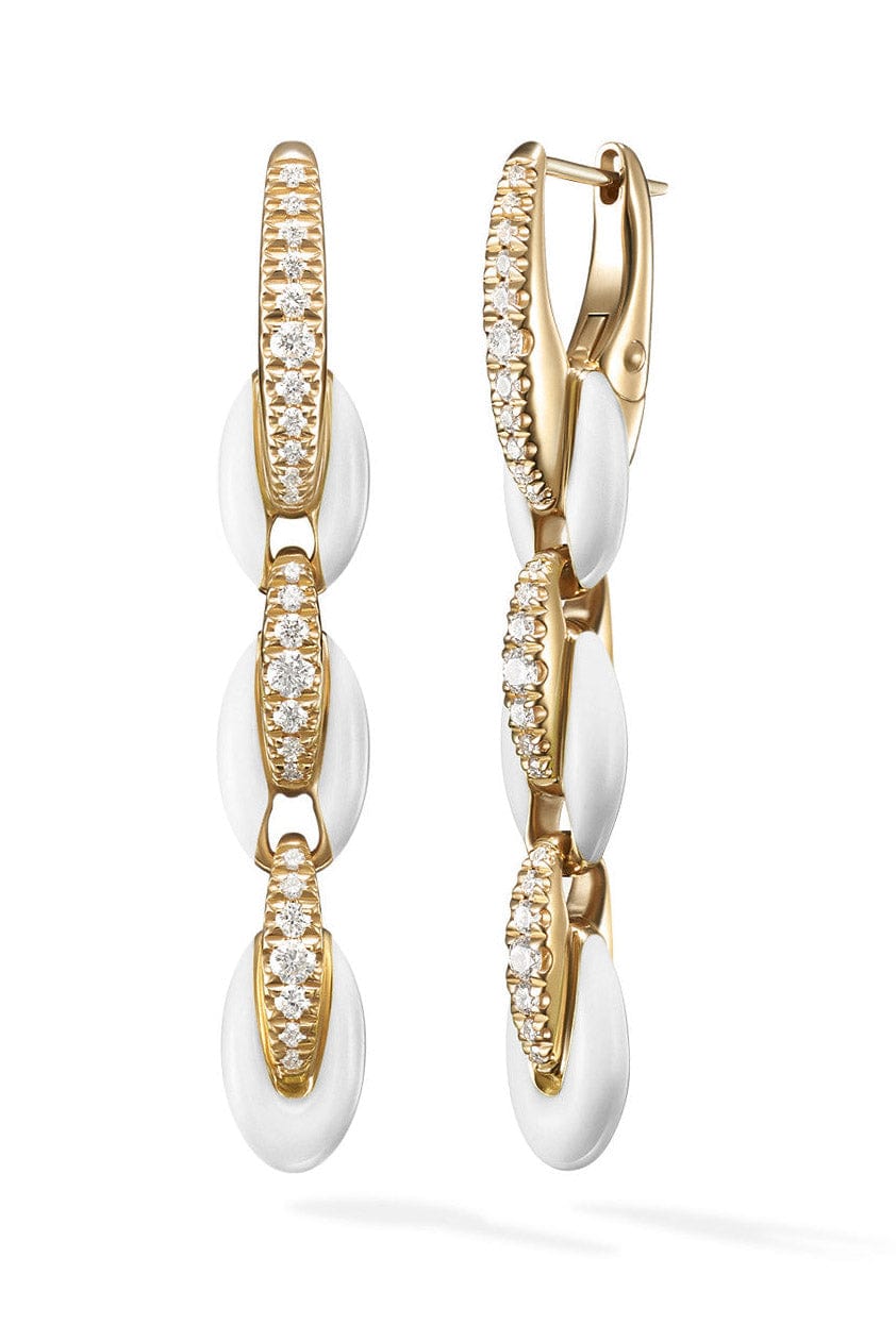 MELISSA KAYE-White Enamel Ada Earrings-YELLOW GOLD