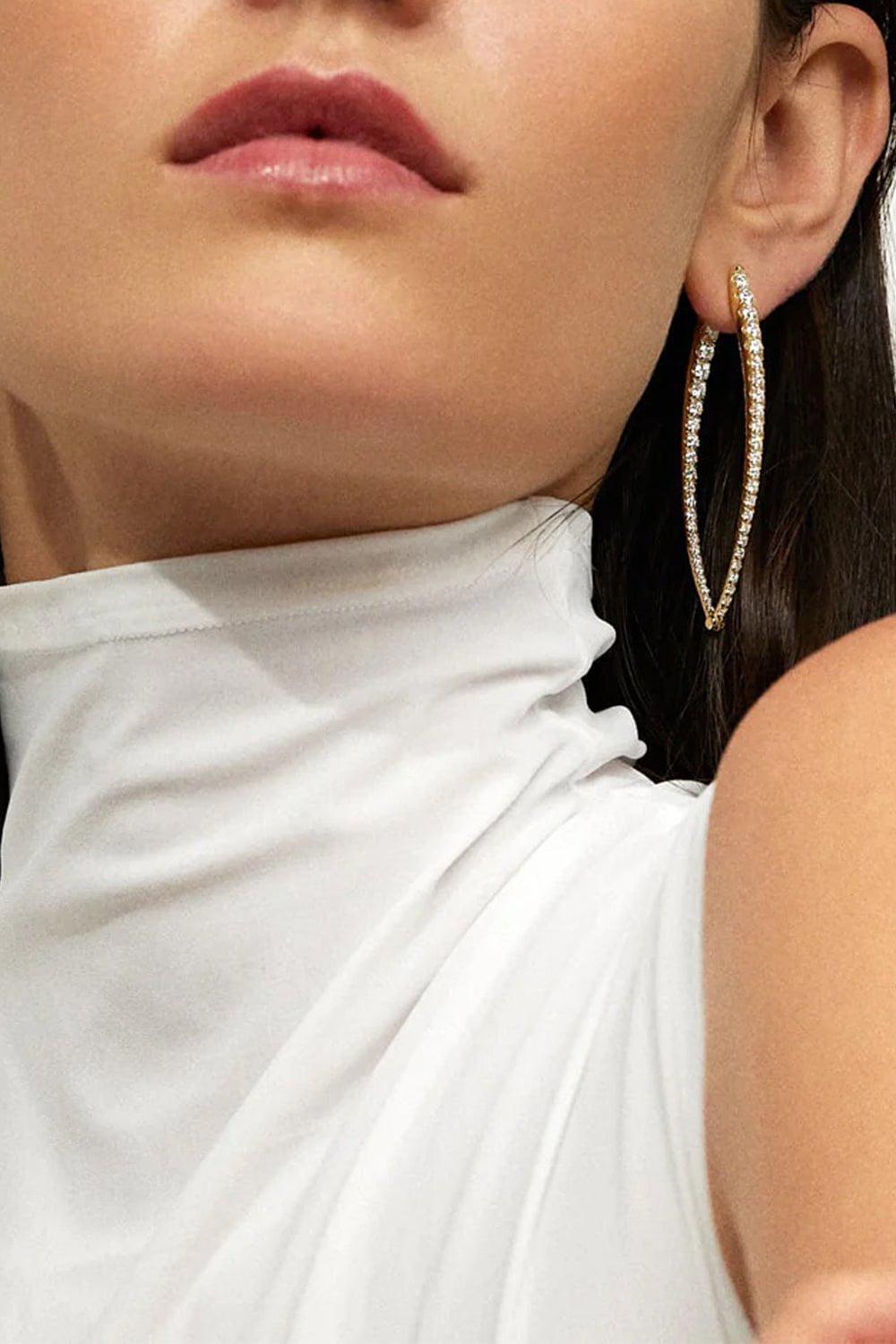 MELISSA KAYE-XL Cristina Diamond Earrings-YELLOW GOLD