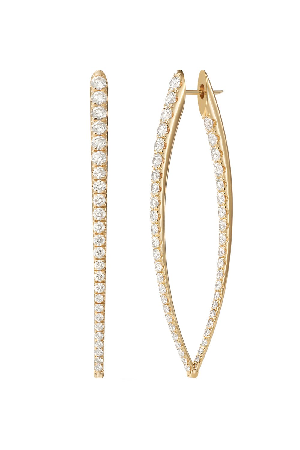 MELISSA KAYE-XL Cristina Diamond Earrings-YELLOW GOLD