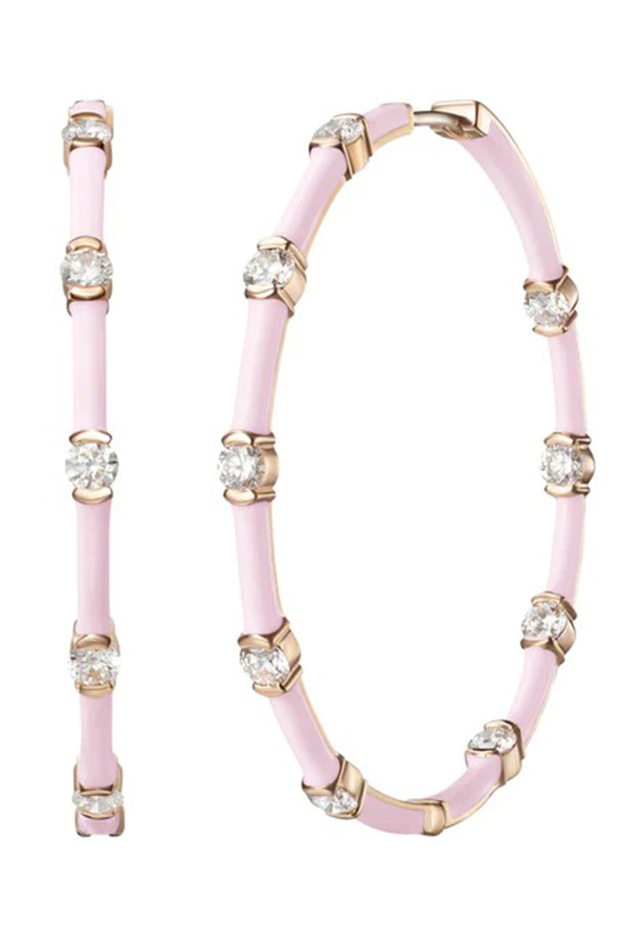 MELISSA KAYE-Zea Hoops - Pastel Pink-YELLOW GOLD