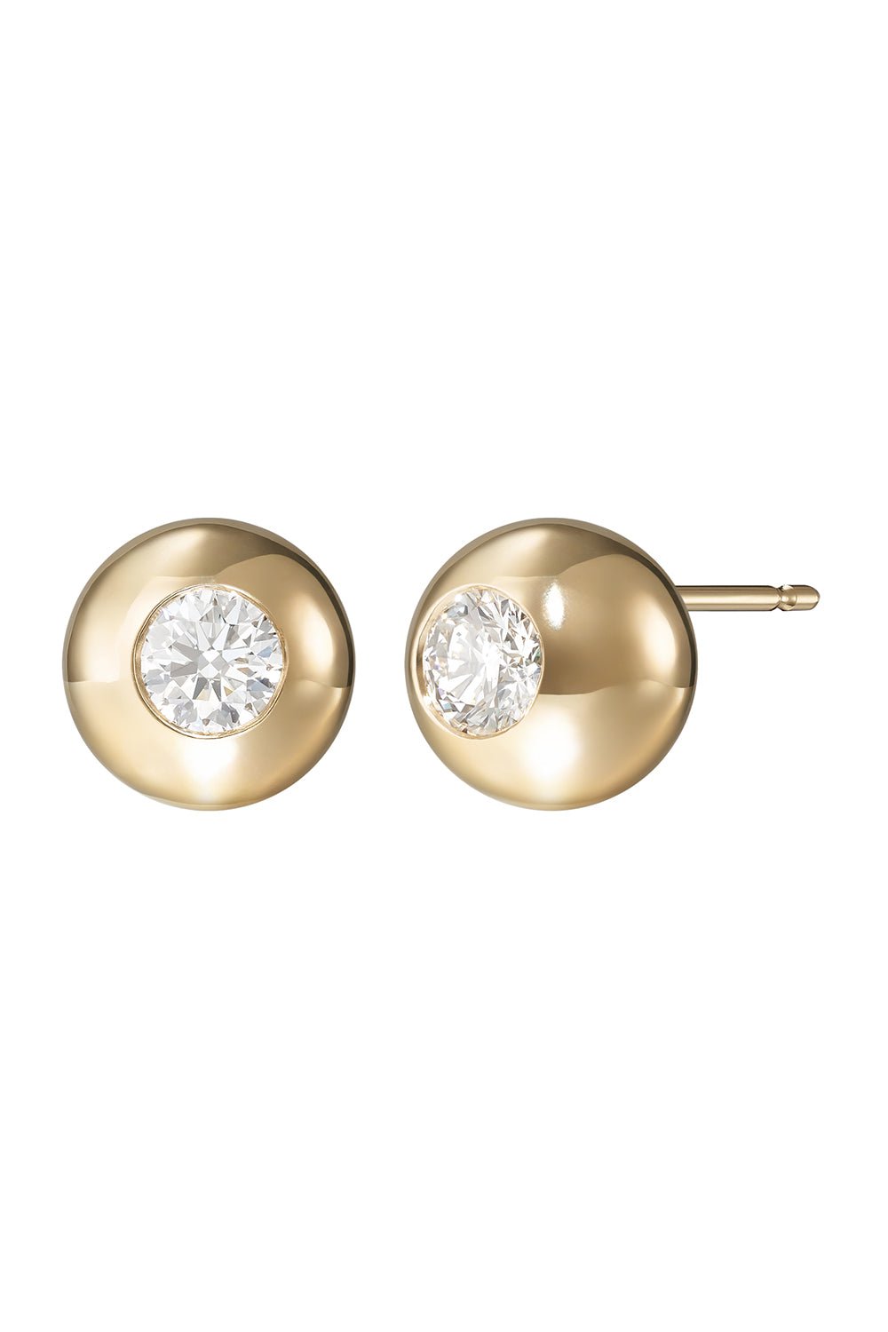 MELISSA KAYE-Large Audrey Stud Earrings-YELLOW GOLD