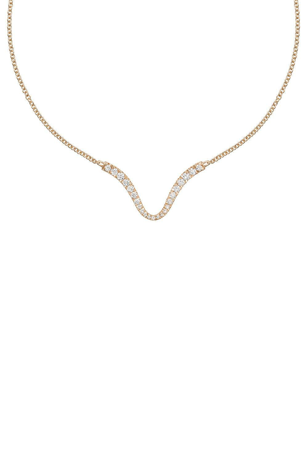 Diamond Clara Curved Pendant Necklace-ROSE GOLD-JEWELRYFINE JEWELNECKLACE O-MELISSA KAYE
