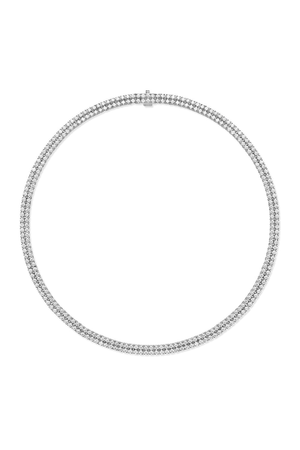 MELISSA KAYE-Lenox Double Tennis Necklace - White Gold-WHITE GOLD