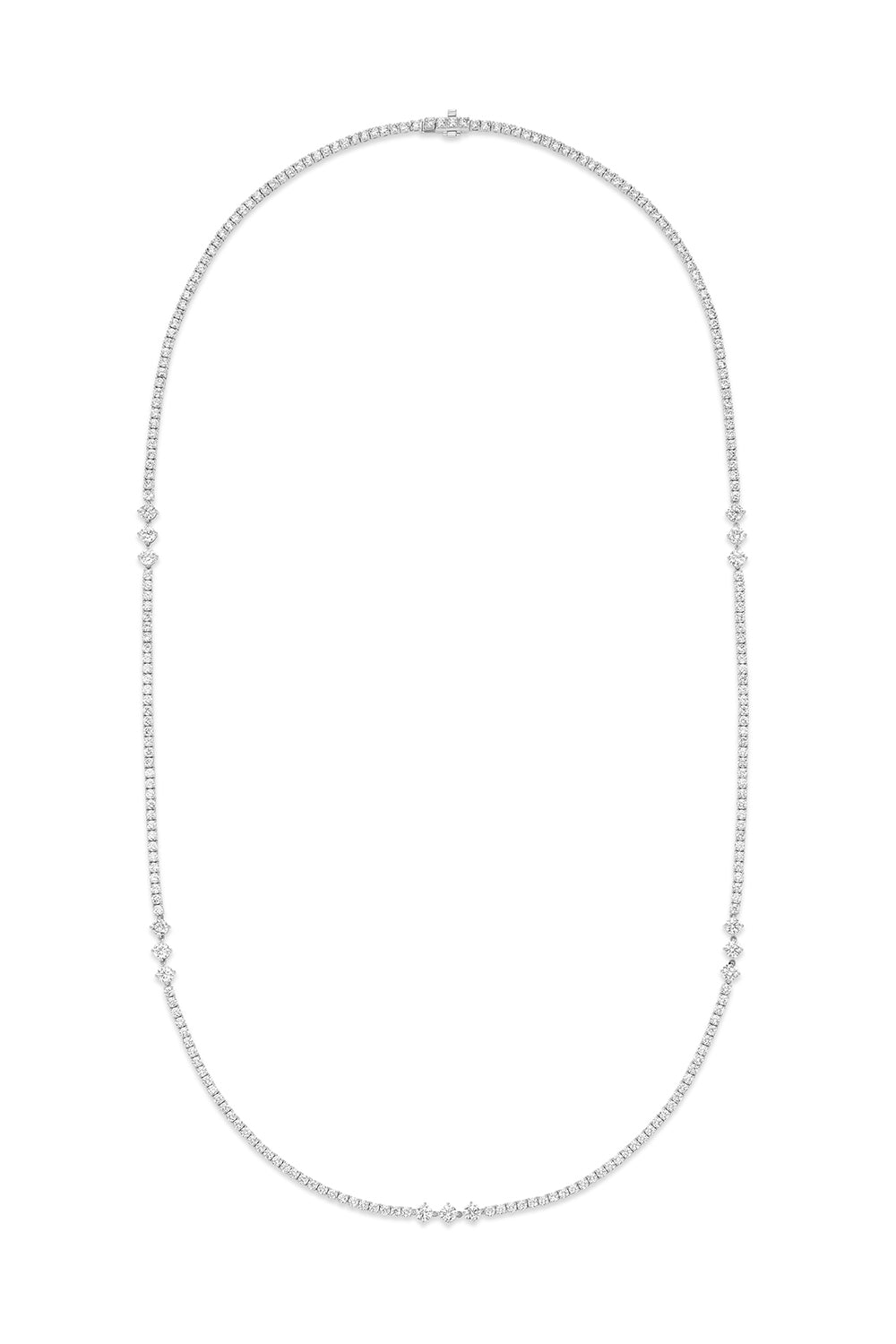 Stella Triplet Station Necklace-WHITE GOLD-JEWELRYFINE JEWELNECKLACE O-MELISSA KAYE