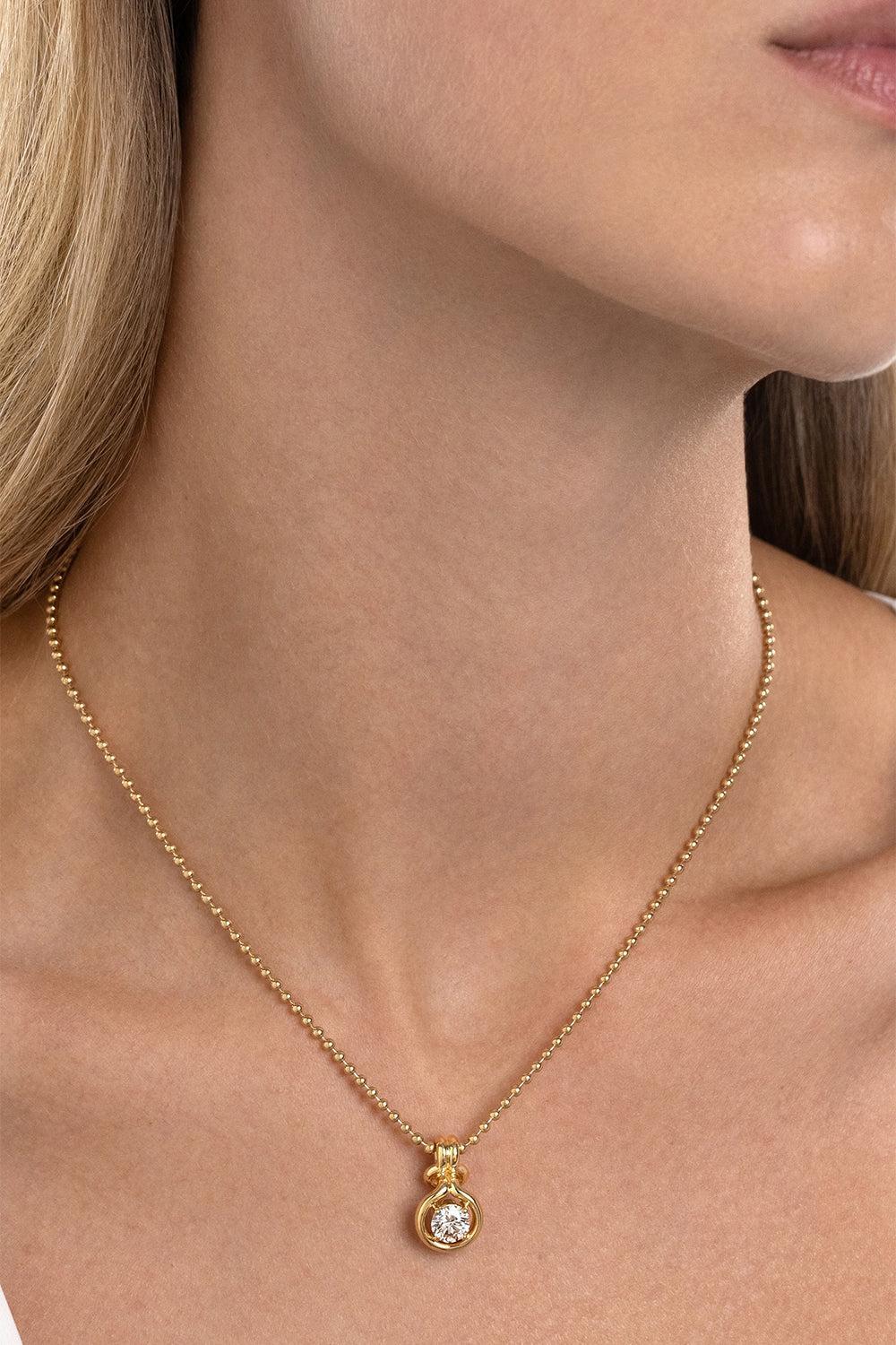 Diamond Medium Rocky Pendant Necklace-YELLOW GOLD-16-JEWELRYFINE JEWELNECKLACE O-MELISSA KAYE