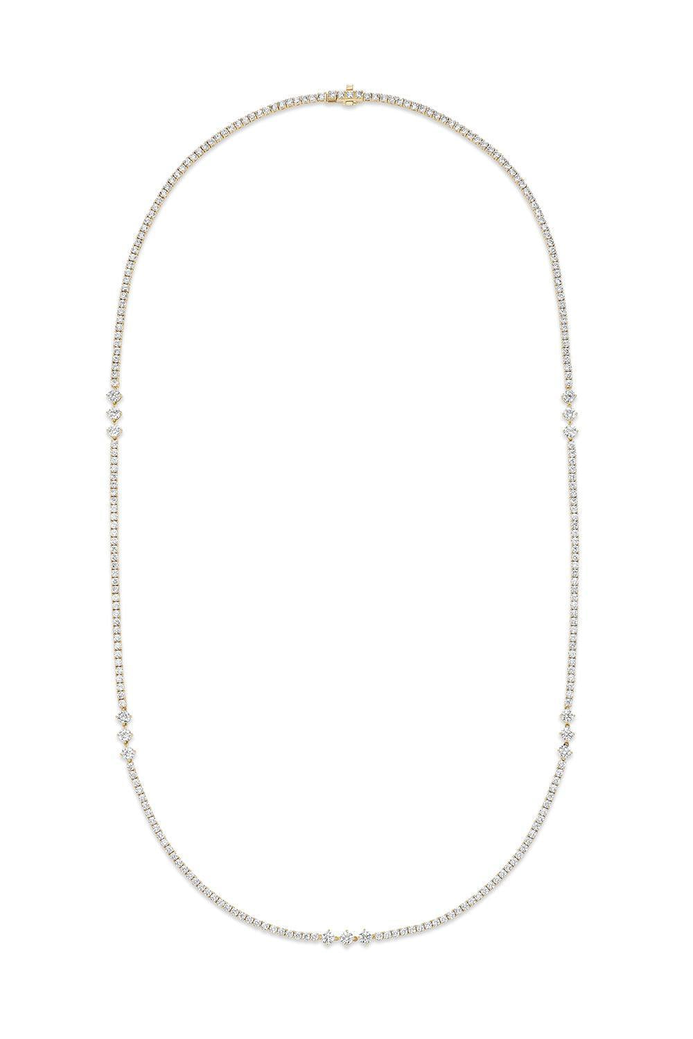 Stella Diamond Triple Station Necklace-YELLOW GOLD-24-JEWELRYFINE JEWELNECKLACE O-MELISSA KAYE