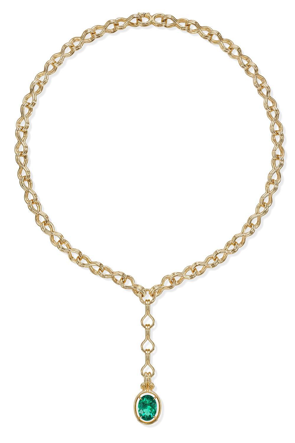 Emerald Rock Infinity Necklace-YELLOW GOLD-JEWELRYFINE JEWELNECKLACE O-MELISSA KAYE