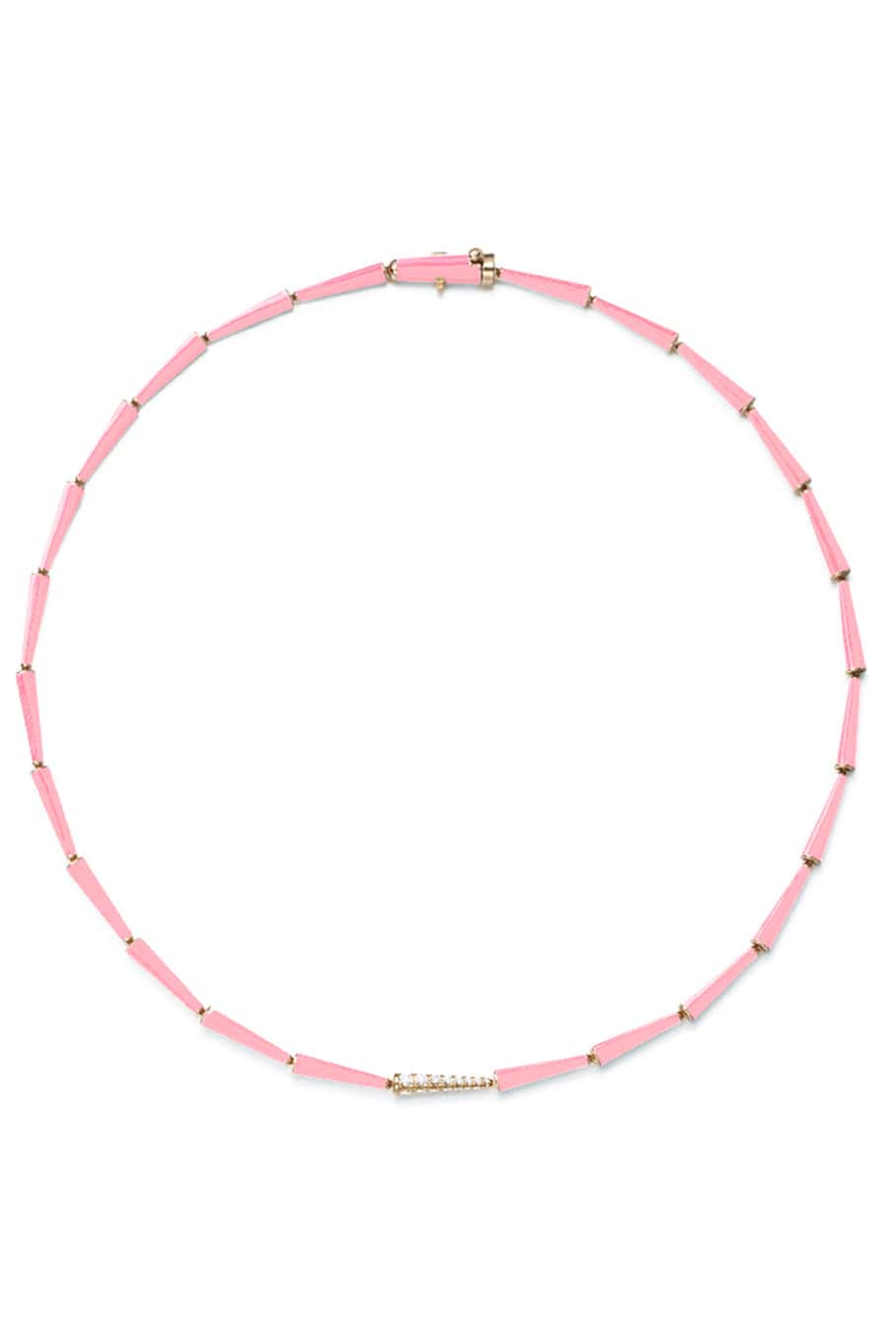 MELISSA KAYE-Marissa Pink Lola Linked Necklace-YELLOW GOLD